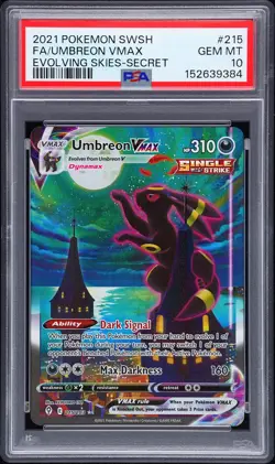 2021 POKEMON SWORD & SHIELD EVOLVING SKIES SECRET FULL ART/UMBREON VMAX PSA 10 - Image 1