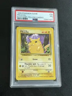 Pokemon TCG 1999 Pikachu #58 E3 Stamp Yellow Cheeks PSA 7 WOTC New Slab - Image 1