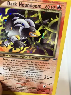 Pokemon Dark Houndoom Neo Destiny 7/105 Holo Rare SWIRL LP+ - Image 2