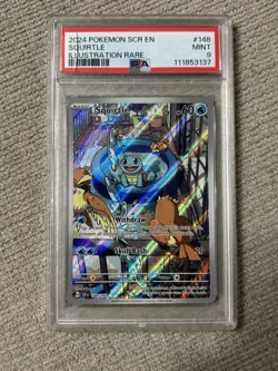 2024 POKEMON SCR EN-STELLAR CROWN ILLUSTRATION RARE 148 SQUIRTLE PSA 9 TCG DMGD - Image 1