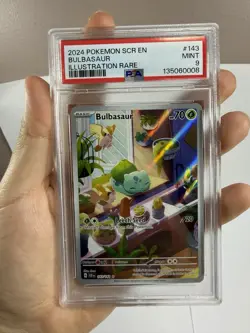 2024 Pokemon Bulbasaur Stellar Crown 143 Illustration Rare PSA 9 - Image 2