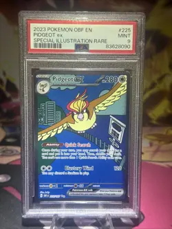 2023 Pokemon Pidgeot ex #225 SIR Obsidian Flames PSA 9 (Mint) - Image 1