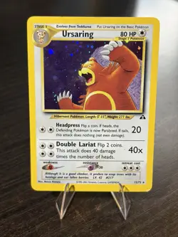 Pokemon TCG “Ursaring” 15/75 Neo Discovery Holo Rare Unlimited 2001 - Image 1