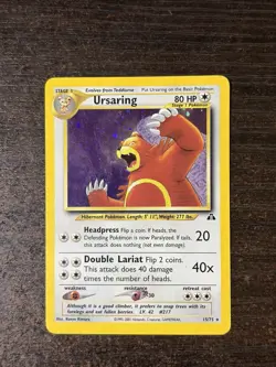 Pokemon TCG “Ursaring” 15/75 Neo Discovery Holo Rare Unlimited 2001 - Image 3