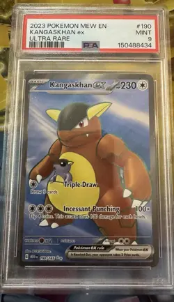 2023 Pokemon S&V 151 KANGASKHAN EX 190/165 ULTRA RARE GRADED P S A 9 - Image 1