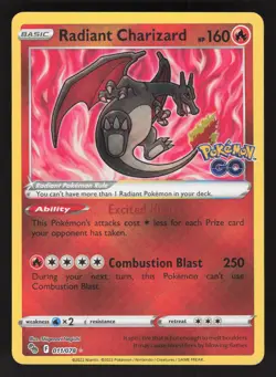 Radiant Charizard 011/078 Pokemon TCG Pokemon GO NM - Image 1