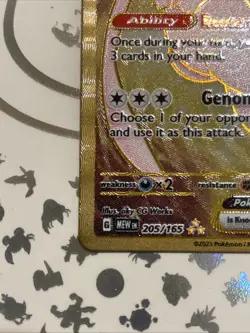 Mew ex Gold Hyper Rare Metal Pokemon Scarlet & Violet 151 UPC Exclusive NM - Image 5
