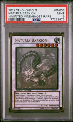 Yugioh Naturia Barkion GLD5-EN033 Ghost Rare PSA 9 - Image 1