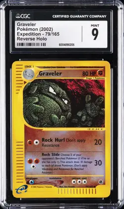2002 POKEMON EXPEDITION REVERSE HOLO #79 GRAVELER CGC 9 - Image 1