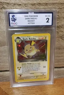 Pokemon Dark Raichu Team Rocket Card 83/82 Secret RARE 2000 Vintage MGC Graded 2 - Image 1