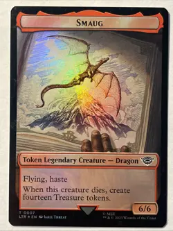 MTG *Smaug | Food Foil Double Sided Token* (NM) Lord of the Rings Magic - Image 1