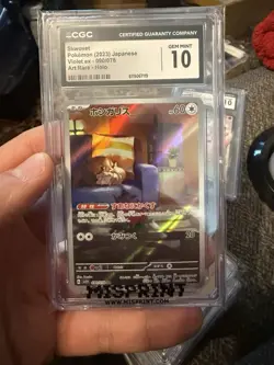 CGC 10 Skwovet Pokemon Card Violet ex 090/078 Art Rare Holo - Image 1