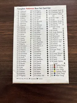 Pokemon Base Set Jungle & Fossil Card List 1999 WOTC Card List VG - Image 5