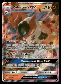 Pokemon Cards Volcarona GX 35/236 Cosmic Eclipse Holo Rare GX NM - Image 1