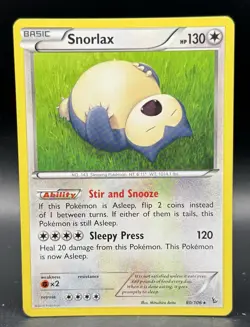 Snorlax 80/106 Rare XY Flashfire Pokemon Card - Image 1