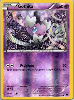 Pokemon TCG Gothita 32/124 Fates Collide Rev Holo NM - Image 1