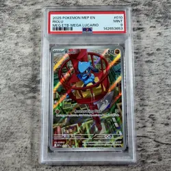 2025 POKEMON MEP EN-ME BLACK STAR PROMO #010 RIOLU PSA 9 - Image 1