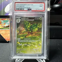 2025 POKEMON WHT EN-WHITE FLARE ILLUSTRATION RARE #092 SAWSBUCK PSA 9 - Image 1