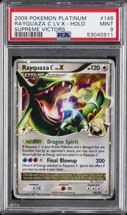 2009 POKEMON PLATINUM SUPREME VICTORS #146 RAYQUAZA C LV.X-HOLO PSA 9 - Image 1