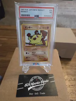 1997 Pokemon Japanese Rocket Mankey #056 PSA 7 Pocket Monsters Vintage Pokemon - Image 1