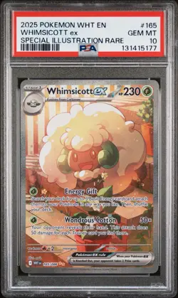 2025 POKEMON WHT EN-WHITE FLARE SPECIAL ILLUSTRATION RARE WHIMSICOTT EX PSA 10 - Image 1