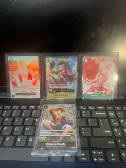 One Piece Card Game Monkey D. Luffy OP03 OP01 Foil Regular 4 Cards Lot English - Image 1