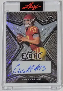 2022 Leaf Exotic CALEB WILLIAMS Elephant Shimmer Auto RC #7/7 Chicago Bears - Image 1