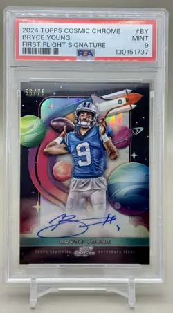 Bryce Young 2024 Topps Cosmic Chrome 56/75 First Flight Auto Panthers #FFS-BY - Image 1