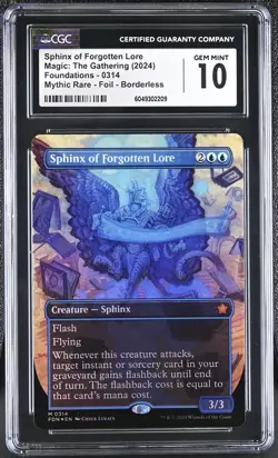 SPHINX OF FORGOTTEN LORE Foundations Borderless Foil Mythic CGC 10 MTG - Image 1