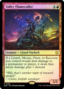 MTG-Valley Flamecaller Bloomburrow(NM-FOIL)#158 - Image 1