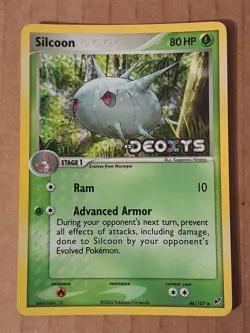 Pokemon Silcoon 46/107 Deoxys Reverse Holo Rare LP See Pictures - Image 1