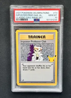 2021 POKEMON CELEBRATIONS CLASSIC COLLECTION IMPOSTER PROFESSOR OAK-HOLO PSA 10 - Image 1