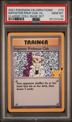 2021 POKEMON CELEBRATIONS CLASSIC COLLECTION IMPOSTER PROFESSOR OAK-HOLO PSA 10 - Image 2