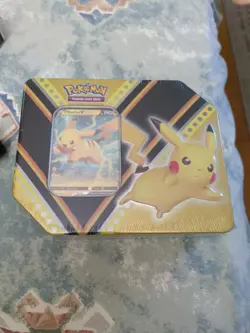 POKEMON V POWERS TIN F- PIKACHU V - Sun Moon Fates Collide SEALED Rebel Clash - Image 1