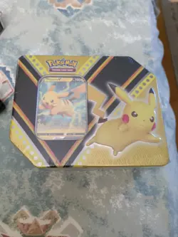 POKEMON V POWERS TIN F- PIKACHU V - Sun Moon Fates Collide SEALED Rebel Clash - Image 2