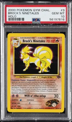 2000 POKEMON GYM CHALLENGE HOLO #3 BROCK'S NINETALES PSA 10 - Image 1