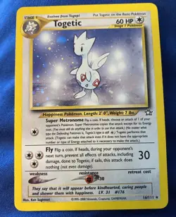 Togetic 16/111 Neo Genesis Holo Rare - Pokemon Card LP+ /NM VINTAGE - Image 1