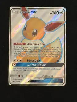 Pokemon TCG Eevee GX Full Art Holo Card SM242 NM Condition - Image 1