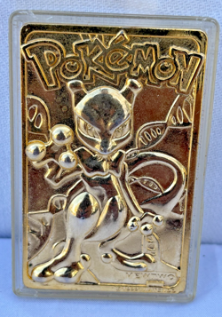 1999 Pokemon Mewtwo Gold Bar Card Limited Edition Burger King Gold Plated - Image 1
