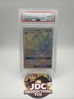 Gyarados GX 112/111 Rainbow Secret Rare Crimson Invasion, PSA 10 - Image 1