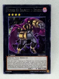 Yugioh! Number 80: Rhapsody in Berserk - PRIO-EN045 - Rare - 1st Edition - NM - Image 1