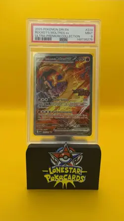 2025 POKEMON DRI EN-DESTINED RIVALS #229 TEAMROCKET'S MOLTRES EXSTAMPED PSA 9 - Image 1