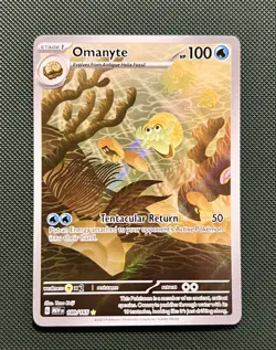 Pokemon - 180/165 Omanyte SV Scarlet & Violet 151 Illustration Rare Holo NM TCG - Image 1