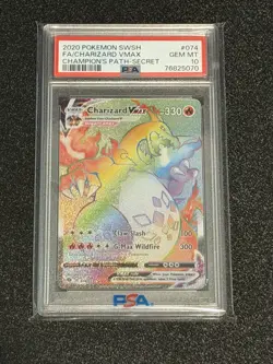 Pokemon 2020 Charizard VMAX 074/073 Full Art SR Champion's Path GEM MINT PSA 10 - Image 1