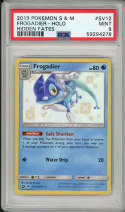 2019 Pokemon Sun & Moon Hidden Fates Frogadier Holo #SV12 PSA 9 - Image 1