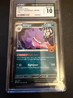 Gengar Pokemon 2024 Trick or Trade Booster 057/091 holo CGC Gem Mint 10 - Image 1