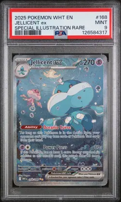 JELLICENT EX #168 SPECIAL ILLUSTRATION RARE 2025 POKEMON WHT WHITE FLARE PSA 9 - Image 1
