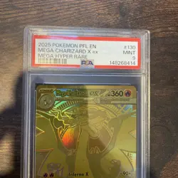 PSA 9 MINT Pokemon Mega Charizard X ex Gold 130/094 Phantasmal Flames English - Image 2