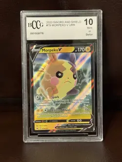 2020 Pokemon Sword & Shield Base Set Morpeko V #079 BCCG GRADE 10 - Image 1