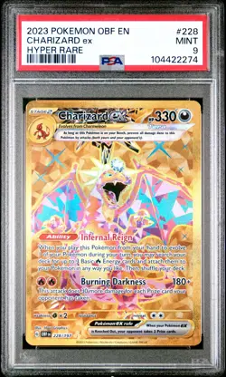 2023 POKEMON OBF EN-OBSIDIAN FLAMES HYPER RARE #228 CHARIZARD EX PSA 9 - Image 1
